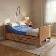 Pat electric medical spital / bolnavi, Libra LOW, somieră din lemn, cu 5 funcții, reglaj înălțime 21-62cm, cu laterale, 811243