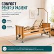 Pat electric medical spital / bolnavi, Virgo, somieră din lemn, cu 5 funcții, reglabil, cu laterale și ridicare electrică pe secțiuni, 803152