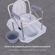 Scaun cu WC de camera, pliabil, inaltime reglabila, din otel si inox, max. 100kg, TMS 811