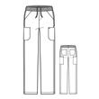 Pantaloni uniforma medicala, WonderWink Aero, 5429-BLAC