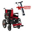 Scaun cu rotile electric, pliabil, mânere rabatabile, max. 135 kg, Roșu, TMS 099 + pompă inclusă