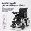 Scaun cu rotile electric, pliabil, manere rabatabile, max. 110 kg sezut 46cm, negru TMS 098