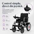 Scaun cu rotile electric, pliabil, manere rabatabile, max. 110 kg sezut 46cm, negru TMS 098