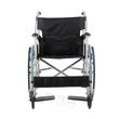 Scaun cu rotile pliabil din oțel cu frâne și suporturi pentru picioare, șezut 46 cm, max. 120 kg TMS 202 Negru