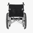 Scaun cu rotile pliabil din oțel cu frâne și suporturi pentru picioare, șezut 46 cm, max. 120 kg, TMS 202 Portocaliu