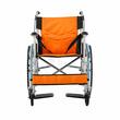 Scaun cu rotile pliabil din oțel cu frâne și suporturi pentru picioare, șezut 46 cm, max. 120 kg, TMS 202 Portocaliu