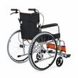 Scaun cu rotile pliabil din oțel cu frâne și suporturi pentru picioare, șezut 46 cm, max. 120 kg, TMS 202 Portocaliu