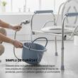 Scaun cu WC de camera, pliabil, inaltime reglabila, din otel si inox, max. 100kg, TMS 811