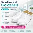 Saboți medicali GoldenFit Unisex, albi, cu aerisire și talpă antiderapantă