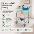 Scaun WC de cameră cu roți, din aluminiu, sezut detasabil, max. 130 kg, TMS 7005B KORIN