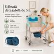 Scaun WC de cameră cu roți, din aluminiu, sezut detasabil, max. 130 kg, TMS 7005B KORIN