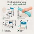 Scaun WC de cameră cu roți, din aluminiu, sezut detasabil, max. 130 kg, TMS 7005B KORIN