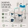 Scaun WC de cameră cu roți, din aluminiu, sezut detasabil, max. 130 kg, TMS 7005B KORIN