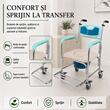Scaun WC de cameră cu roți, din aluminiu, sezut detasabil, max. 130 kg, TMS 7005B KORIN