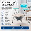 Scaun WC de cameră pliabil, reglabil pe înălțime, din aluminiu, max. 100 kg, TMS 7045F RAVEO