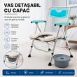 Scaun WC de cameră pliabil, reglabil pe înălțime, din aluminiu, max. 100 kg, TMS 7045F RAVEO