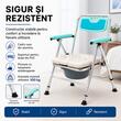 Scaun WC de cameră pliabil, reglabil pe înălțime, din aluminiu, max. 100 kg, TMS 7045F RAVEO