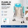 Scaun WC de cameră pliabil, reglabil pe înălțime, din aluminiu, max. 100 kg, TMS 7045F RAVEO