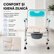 Scaun WC de cameră pliabil, reglabil pe înălțime, din aluminiu, max. 100 kg, TMS 7045F RAVEO