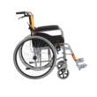 Scaun cu rotile din otel, pliabil, sezut 46 cm, max. 100kg, CML 202AJ-46 portocaliu