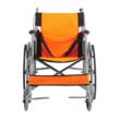 Scaun cu rotile din otel, pliabil, sezut 46 cm, max. 100kg, CML 202AJ-46 portocaliu
