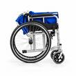 Scaun cu rotile pliabil din oțel cu frâne și suporturi pentru picioare, șezut 45 cm, max. 100 kg, TMS 202L LAVO, Albastru