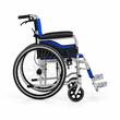 Scaun cu rotile pliabil din oțel cu frâne și suporturi pentru picioare, șezut 45 cm, max. 100 kg, TMS 202L LAVO, Albastru