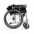 Scaun cu rotile pliabil din oțel cu frâne și suporturi pentru picioare, șezut 45 cm, max. 100 kg, TMS 202L LUVO, Negru