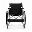Scaun cu rotile pliabil din oțel cu frâne și suporturi pentru picioare, șezut 45 cm, max. 100 kg, TMS 202L LUVO, Negru
