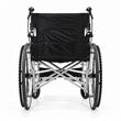 Scaun cu rotile pliabil din oțel cu frâne și suporturi pentru picioare, șezut 45 cm, max. 100 kg, TMS 202L LUVO, Negru