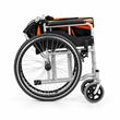 Scaun cu rotile pliabil din oțel cu frâne și suporturi pentru picioare, șezut 45 cm, max. 100 kg, TMS 202L LEVO, Portocaliu