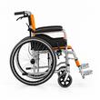 Scaun cu rotile pliabil din oțel cu frâne și suporturi pentru picioare, șezut 45 cm, max. 100 kg, TMS 202L LEVO, Portocaliu