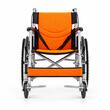 Scaun cu rotile pliabil din oțel cu frâne și suporturi pentru picioare, șezut 45 cm, max. 100 kg, TMS 202L LEVO, Portocaliu