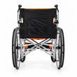 Scaun cu rotile pliabil din oțel cu frâne și suporturi pentru picioare, șezut 45 cm, max. 100 kg, TMS 202L LEVO, Portocaliu