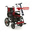 Scaun cu rotile electric, pliabil, mânere rabatabile, max. 135 kg, Roșu, TMS 099 + pompă inclusă