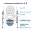 Scaun cu WC de camera, pliabil, inaltime reglabila, din otel si inox, max. 100kg, CMB 811