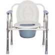 Scaun cu WC de camera, pliabil, inaltime reglabila, din otel si inox, max. 100kg, CMB 811