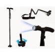 Baston telescopic de sprijin pliabil cu lanterna si pivoti stabilizatori CMG 9274L