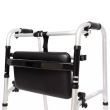 Cadru de mers pliabil, curbat, cu roti si sezut, ajustabil pe inaltime, din aluminiu, CMZ 8207LS