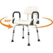 Scaun de duș rotativ 360, reglabil pe înălțime, cu brațe de sprijin rabatabile, 136 kg, 805660