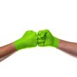 Mănuși nitril premium verzi, MERCATOR Gogrip Green, textură 3D, ultra-rezistente