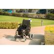 Scaun cu rotile electric cu spatar pliabil, pedalier detasabil, roti antirasturnare max. 120 kg  811315