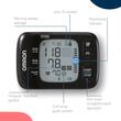 Tensiometru de incheietura Omron RS7, Bluetooth, 2 utilizatori, 100 de masuratori, Negru