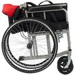 Scaun cu rotile din otel, pliabil, sezut 46 cm, max. 100kg, CML 202AJ-46 rosu