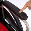 Scaun cu rotile din otel, pliabil, sezut 46 cm, max. 100kg, CML 202AJ-46 rosu