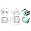 Inaltator WC cu capac, manere de sustinere rabatabile, reglabil pe inaltime, inaltime reglabila 6 cm, 10 cm, 14 cm,  AT 51204