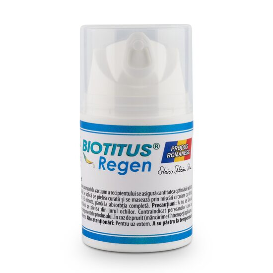 Crema cu acid hialuronic airless Biotitus Regen, 50 ml - hidratare, regenerare si protectie