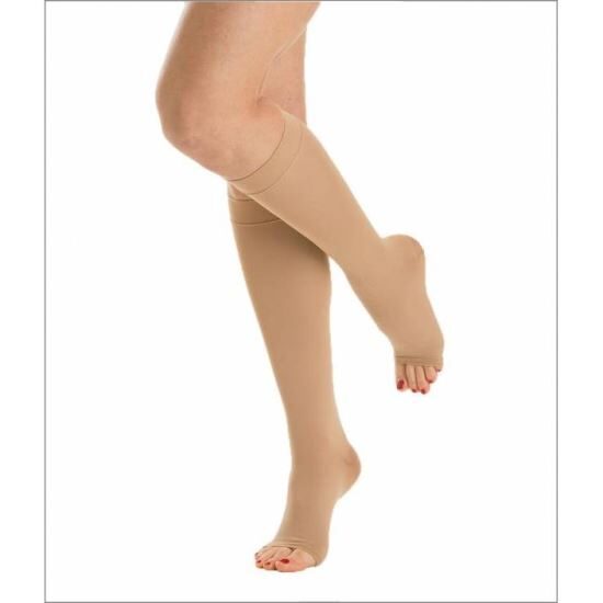 Ciorapi compresivi 18-21mmHg RAYAT AD pana la genunchi, varf deschis