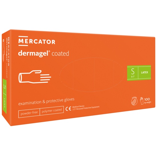 Manusi latex, Dermagel, Aderenta Puternica, Fara Alergeni, Nepudrate, Albe