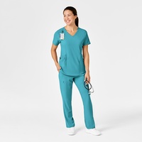 Bluza dama cu anchior, WonderWink RENEW 6134 TEAL